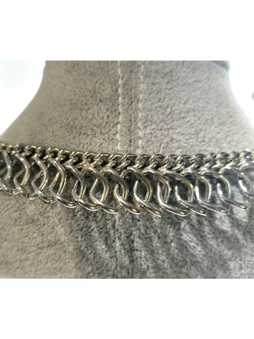 Chunky Stainless Steel Curb Chain Necklace Industrial Clasp Punk Streetwear - Picture 4 of 8